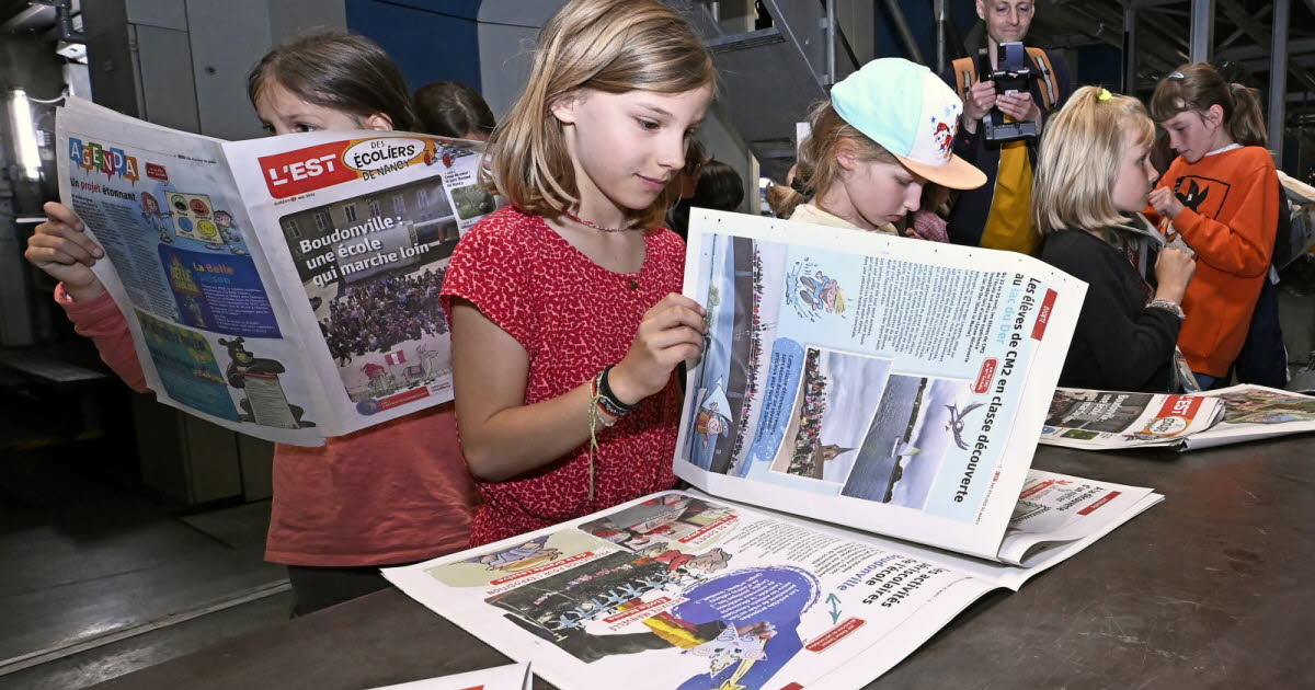les élèves de l'école Boudonville à Nancy découvrent l'impression de L'Est des écoliers
