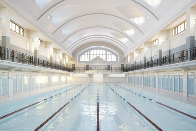 En juin 2030, voici à quoi devrait ressembler la piscine Saint-Georges de Rennes après de grands travaux de restauration. (© Studio Alma)
