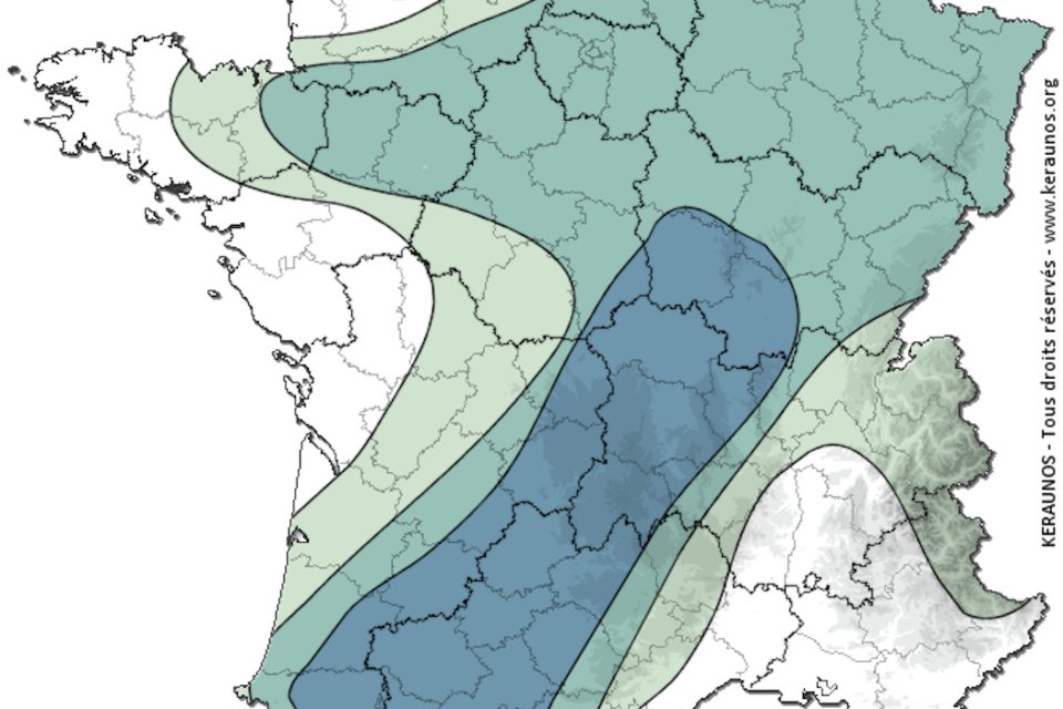  Une dégradation orageuse se met en place avec des orages localement forts attendus sur le sud-ouest du pays, jusqu'au Massif Central.