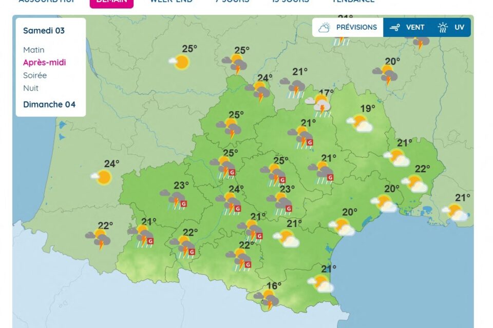 Voici les prévisions météo en Occitanie dimanche 4 mai 2025 au matin
