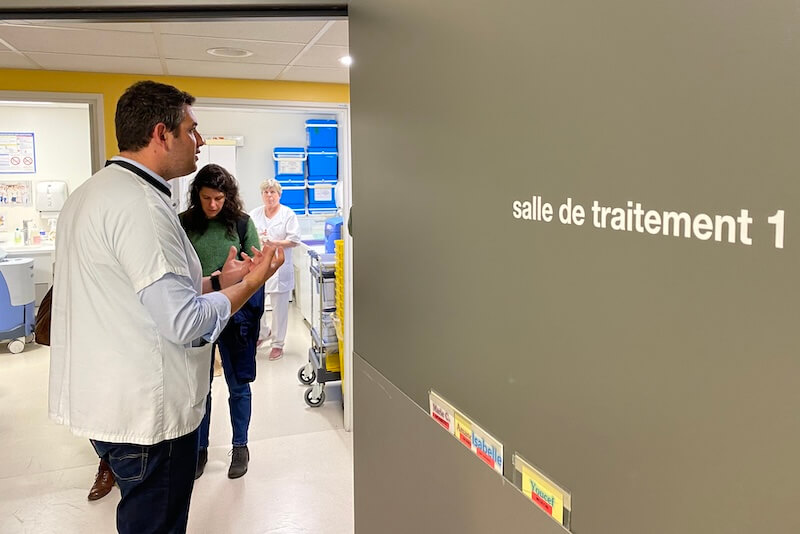 Présentation de la filière Car-t cells le 5 mai 2025 par les Hospices Civils de Lyon à l'hôpital Lyon Sud.