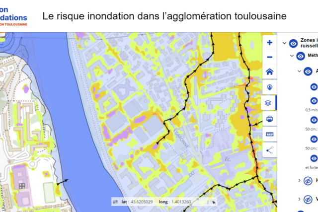La carte de la Prévention des inondations de l’agglomération toulousaine. (© Capture d'écran / Carte de la Prévention des Inondations de l'agglomération toulousaine)