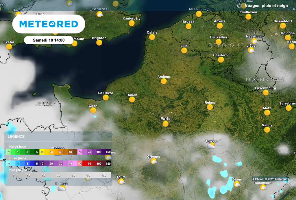 Météo très printanière ce samedi après-midi entre Paris et Lille.
