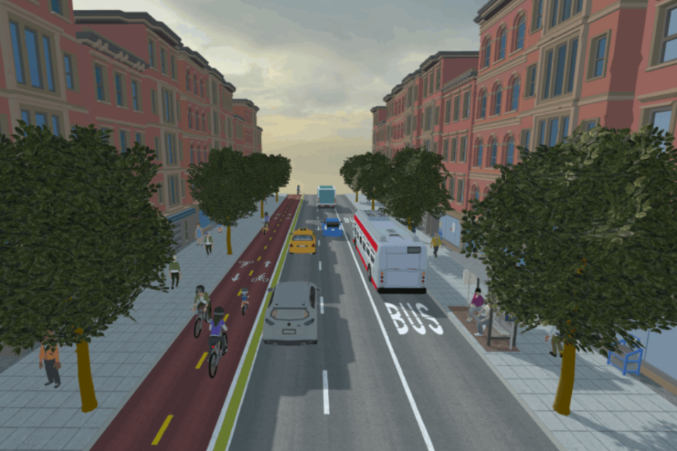 Voici à quoi pourrait ressembler le boulevard de Riquier selon les souhaits de Nice à Vélo.