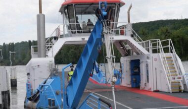 des bacs à l'arrêt ce matin en Seine-Maritime