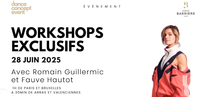 Samedi 28 juin 2025, le Casino Barrière Lille propose des Cours de Danse avec Fauve Hautot & Romain Guillermic