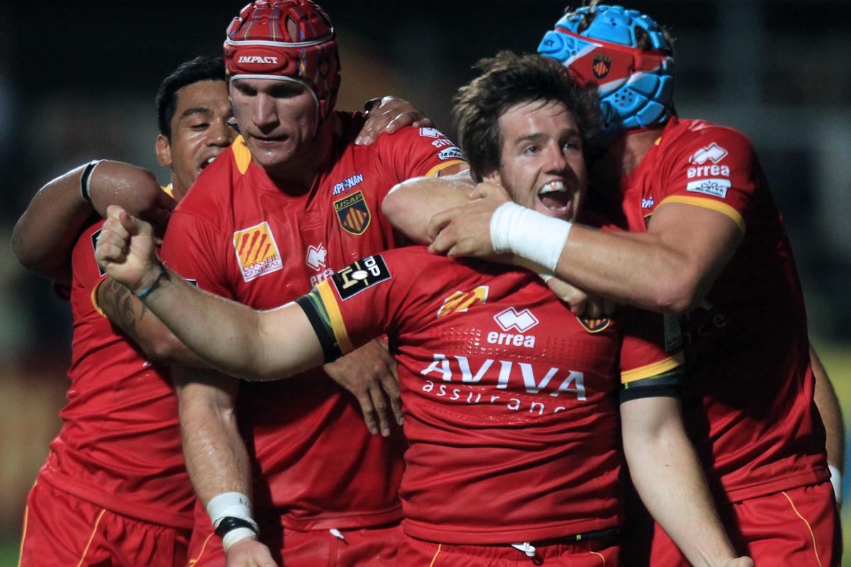 Camille Lopez en août 2018, sous le maillot de l’USAP. 