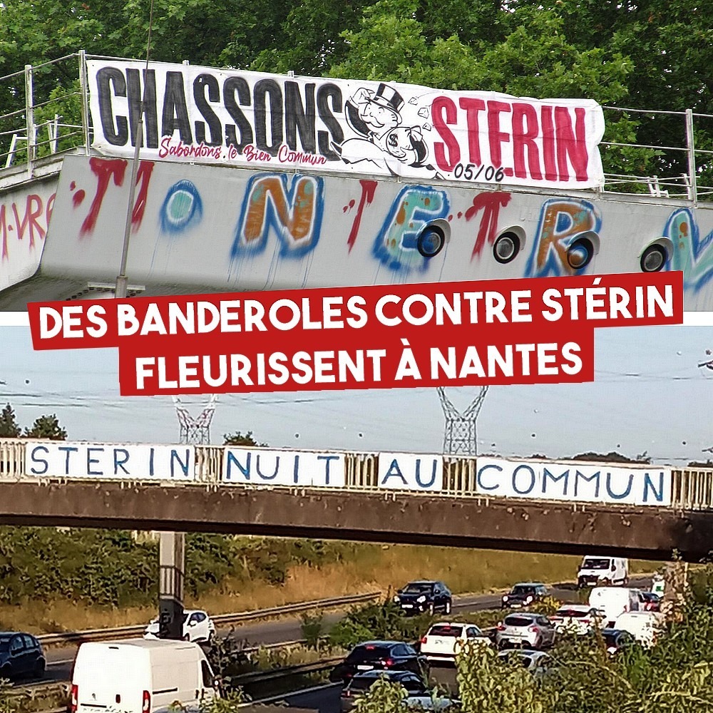 des banderoles fleurissent contre Pierre-Édouard Stérin