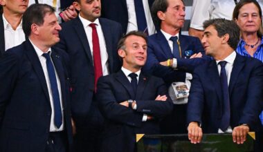 en vidéo, les mots d’Emmanuel Macron, bière à la main, au Stade Toulousain