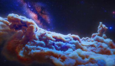 Illustration de la découverte d'un nuage moléculaire géant dans la Voie lactée. Image réalisée par IA.