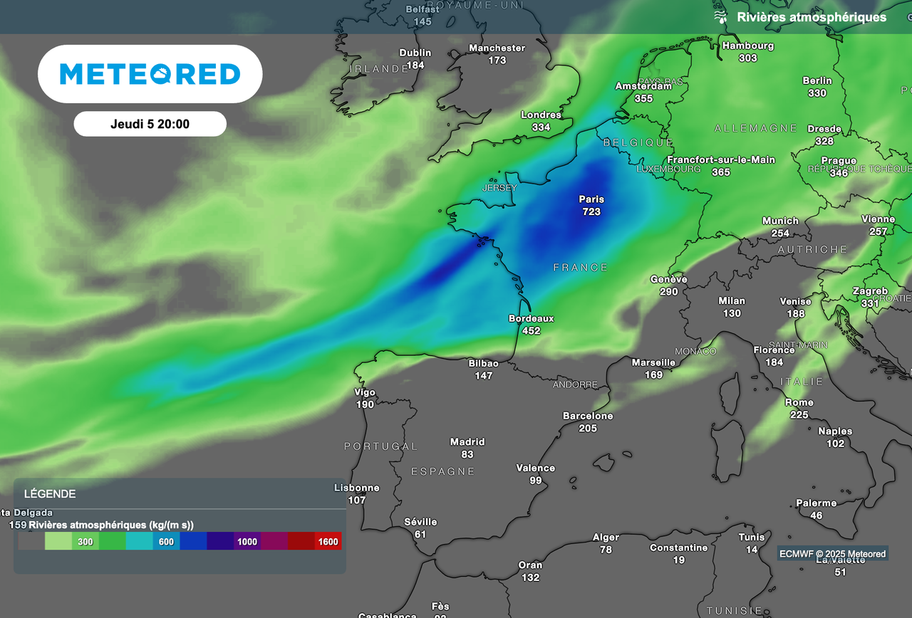 nos cartes confirment l'arrivée de la rivière atmosphérique ! Fin de semaine "pourrie" ?