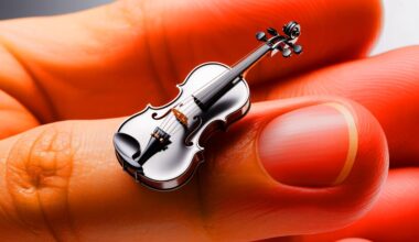 Illustration de la création du plus petit violon du monde à l'échelle nanométrique. Image réalisée par IA.