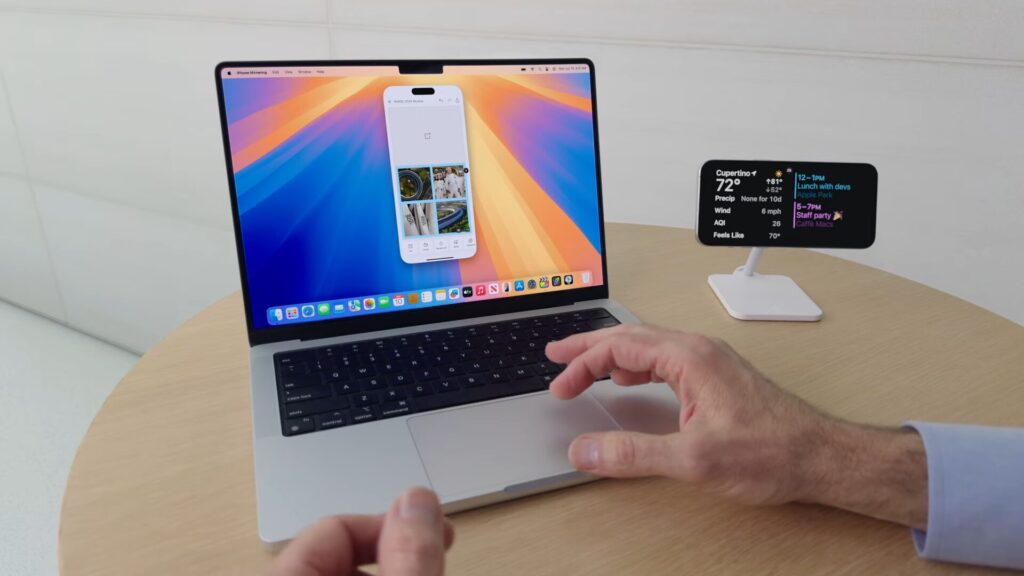 La fonction iPhone Mirroring de macOS Sequoia // Source : Capture d'écran Numerama