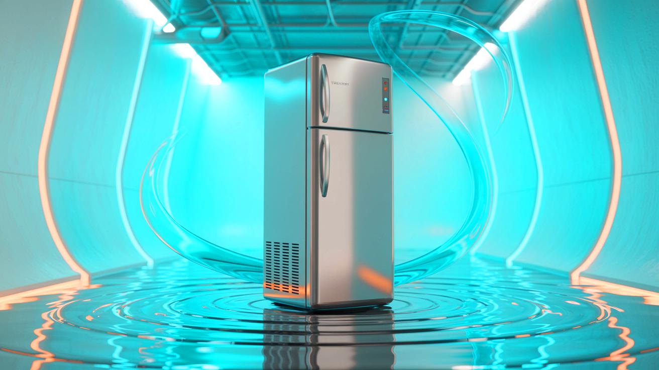 Illustration de la machine d'Aircela transformant l'air en essence. Image réalisée par IA.