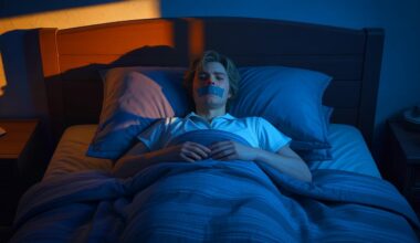 Illustration de la pratique controversée du "mouth taping" pour améliorer le sommeil. Image réalisée par IA.