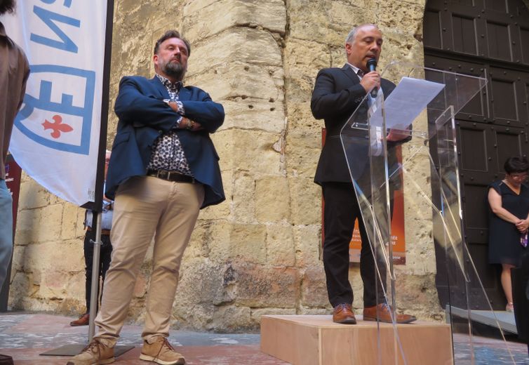 Jean-Christophe Hubert et Yves Penet lors du vernissage.
