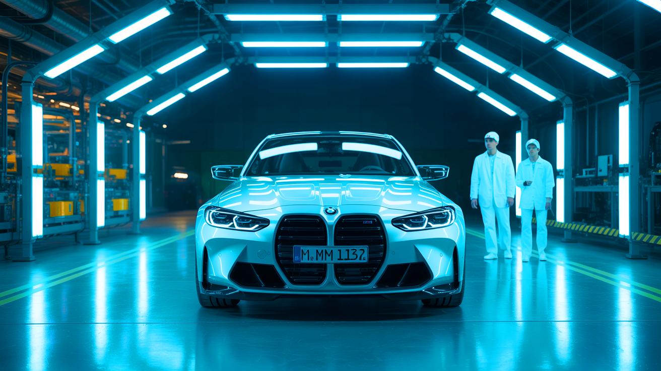 Illustration de la future BMW M électrique de 2027 dans un cadre urbain moderne