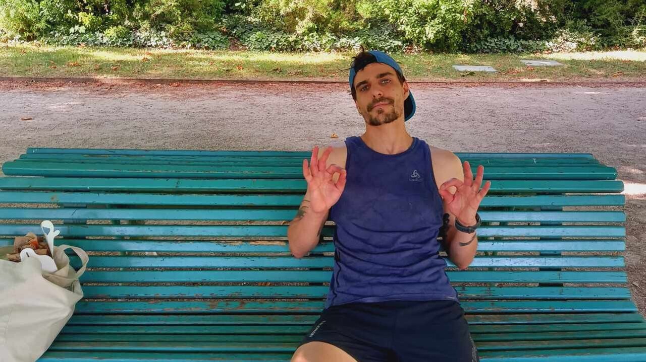 dans le parc du Thabor à Rennes, François a couru 100 km en une journée