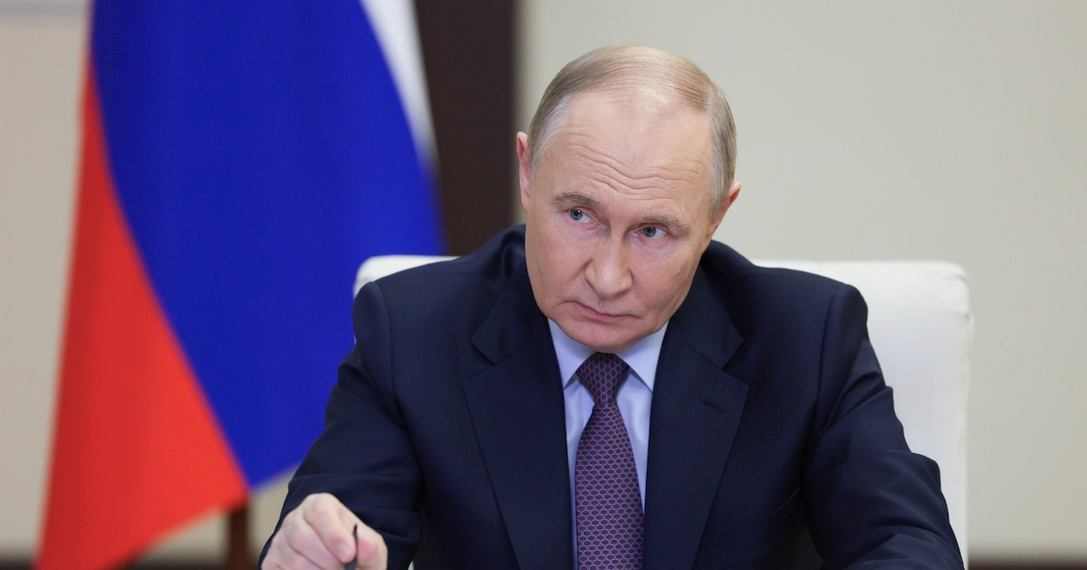 Le président russe Vladimir Poutine lors d'une réunion à Novo-Ogaryovo, près de Moscou, le 5 juin 2025