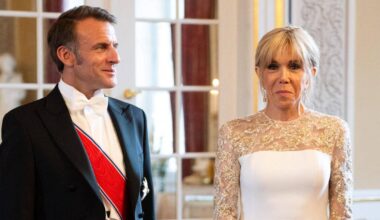 En robe immaculée Louis Vuitton, Brigitte Macron brille au bras du roi Harald V de Norvège