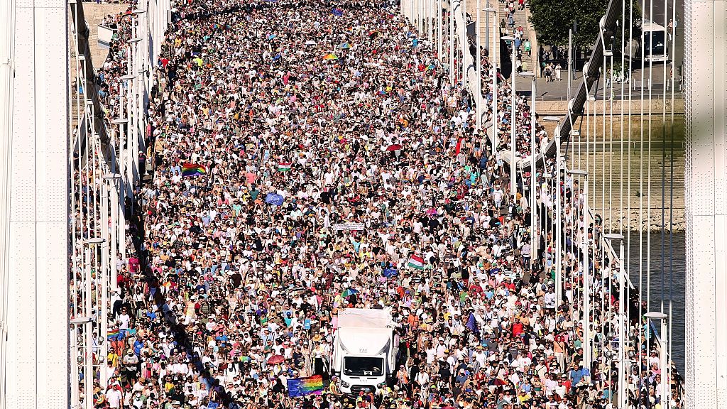 La commissaire et les députés européens à Budapest contre l'interdiction de la Pride par Orbán