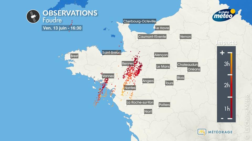 Impacts d'orages dans le nord-ouest