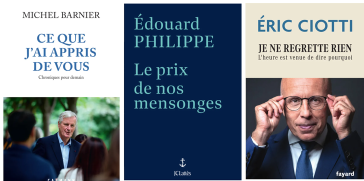 Michel Barnier, Édouard Philippe et Éric Ciotti sortent un livre ce mercredi 4 juin 2025.