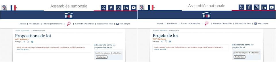 <span>Captures d'écran prises sur le site de l'Assemblée nationale le 20/06/2025.</span>