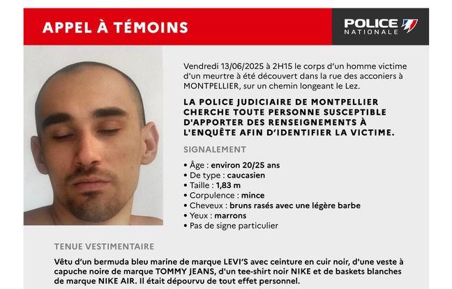 La police lance un appel à témoins pour découvrir l’identité d’un homme tué par balle