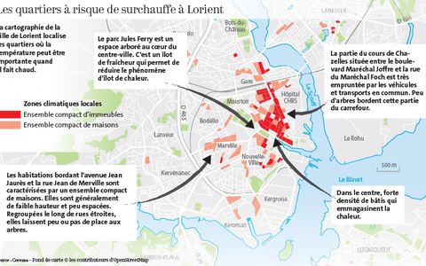 « Certaines zones ont tendance à accumuler la chaleur » : à Lorient, où est-ce que ça surchauffe le plus ?