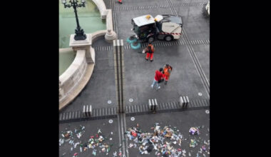 les rues de Lyon très sales après la Fête de la Musique