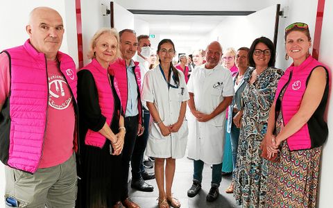 Les partenaires qui ont participé au financement de l’équipement étaient reçus à l’hôpital, lundi soir.