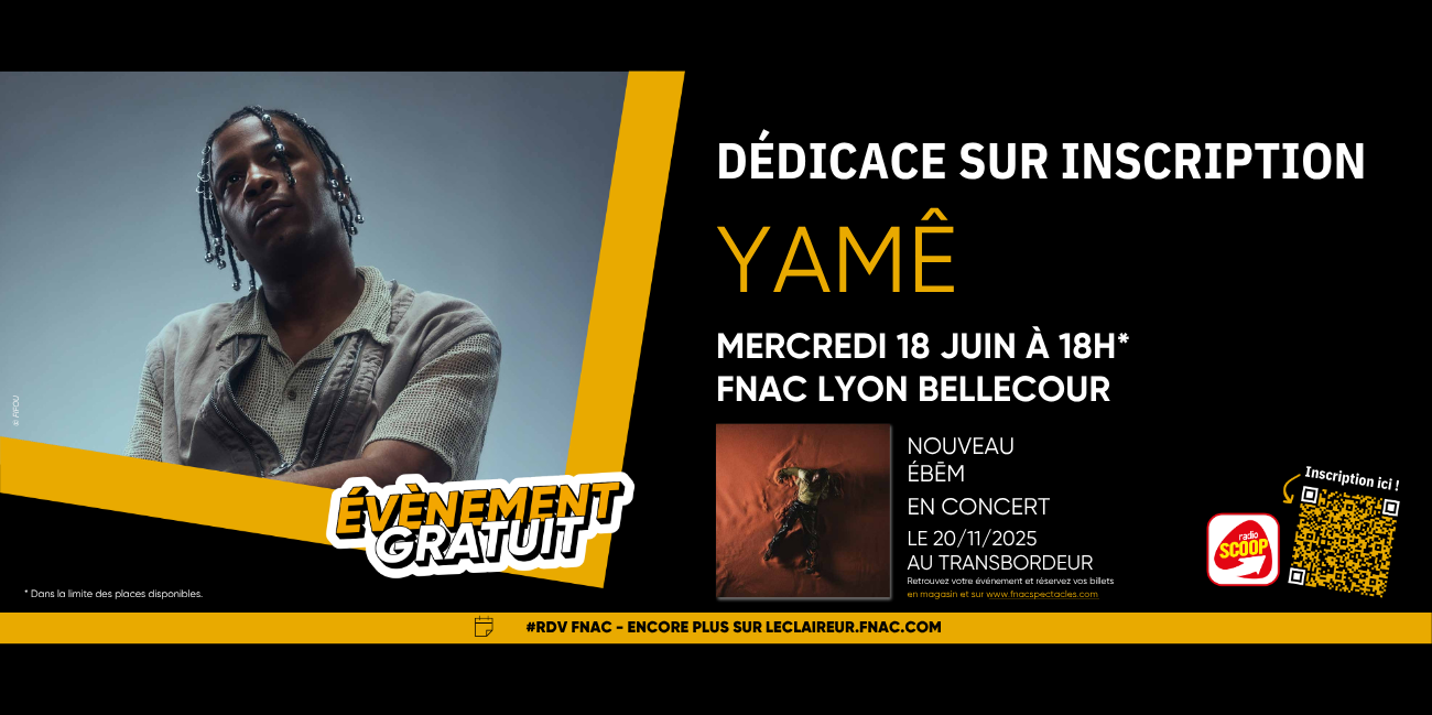 Yamê en dédicace à la Fnac Lyon Bellecour pour la sortie de son album EBEM