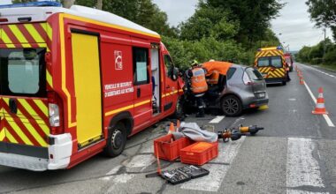 un blessé grave, trois pompiers légèrement blessés
