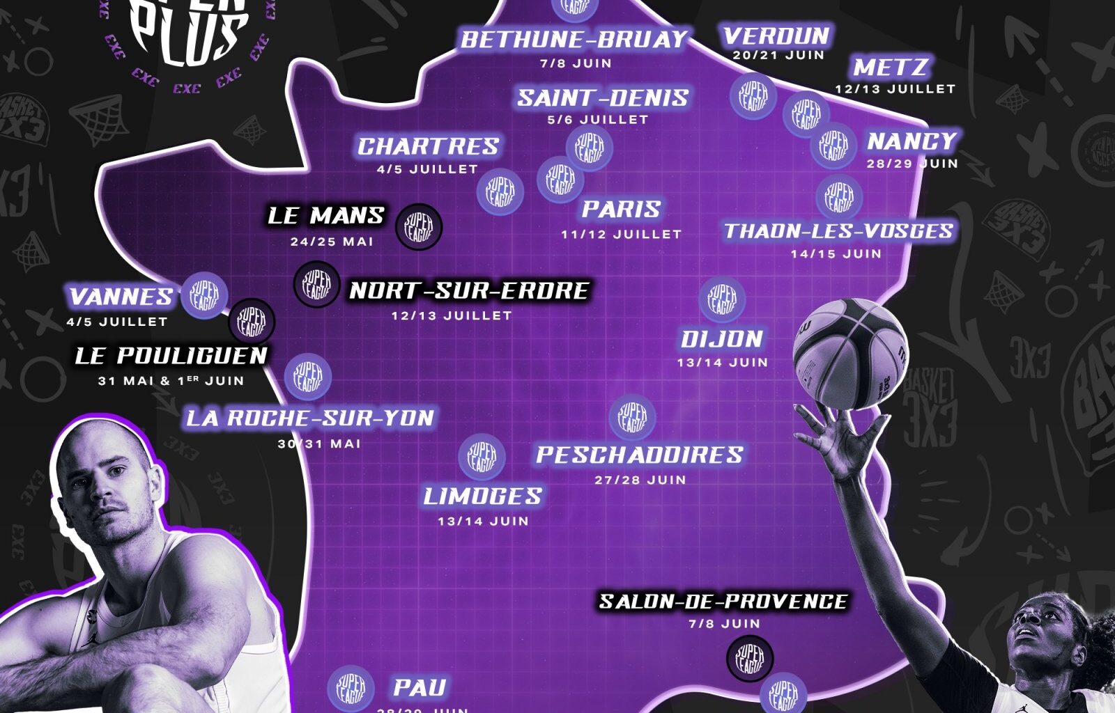 BASKET 3x3 : Le circuit Open Plus 2025 de la Superleague 3x3 de la FFBB va passer par Dijon