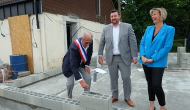 au stade Raymond Vion près de Rouen, les travaux des nouveaux vestiaires ont démarré