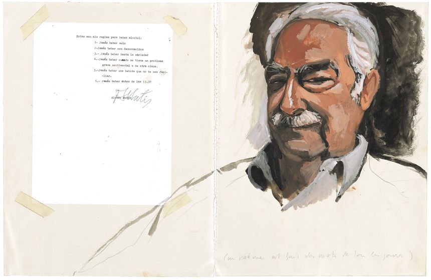 Alvaro Mutis, Colombie, 2000. Illustration extraite de "Carnets de voyage 2" publié aux éditions Gallimard en 2000.