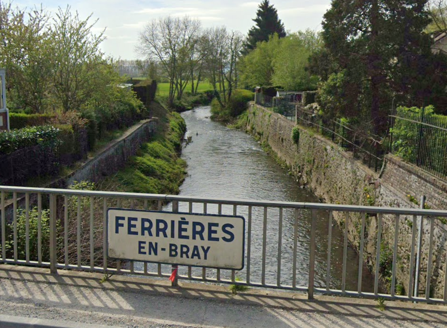 Seule exception notable : l’Epte, dans le pays de Bray, où la situation est jugée sèche  - Illustration Google Maps