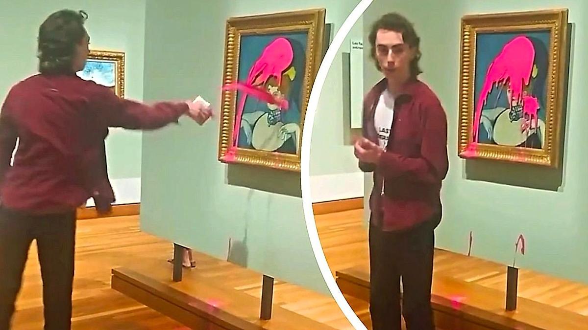 Un militant pour le climat jette de la peinture sur un tableau de Picasso à Montréal