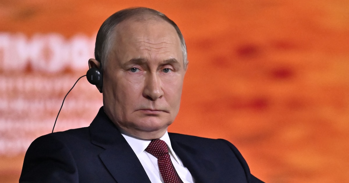 Le président russe Vladimir Poutine au Forum international économique de Saint-Pétersbourg (Russie), le 20 juin 2025.