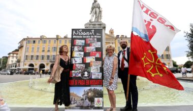 Ils ont rendu hommage à l’artiste Ben, un an après son décès, devant la statue de Garibaldi à Nice