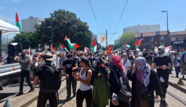 Bobigny : un millier de militants marchent contre le Salon aéronautique du Bourget et pour la Palestine