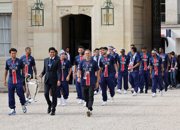Les joueurs sont entrés par la cour de l'Elysée. LP/Delphine Goldsztejn