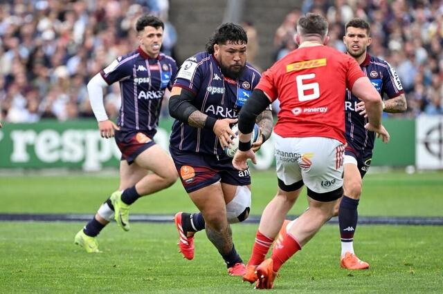 photo ben tameifuna lors du quart de finale de champions cup entre l’ubb et le munster, le 12 avril 2025.  ©  lionel hahn / getty images via afp