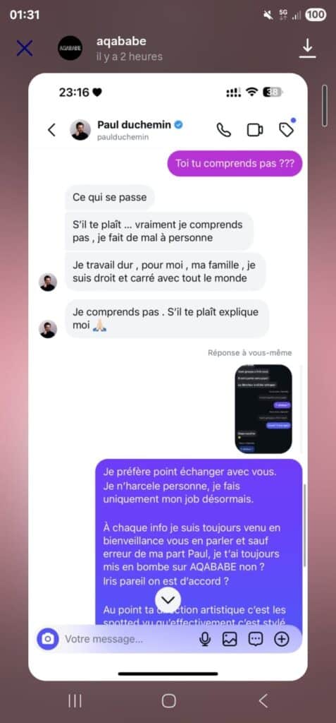 Affaire Iris Mittenaere vs Aqababe : Paul Duchemin, le meilleur ami de l’ex Miss France, tente de sauver sa peau