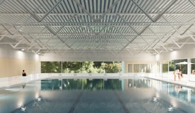 la nouvelle piscine des Dervallières se dévoile