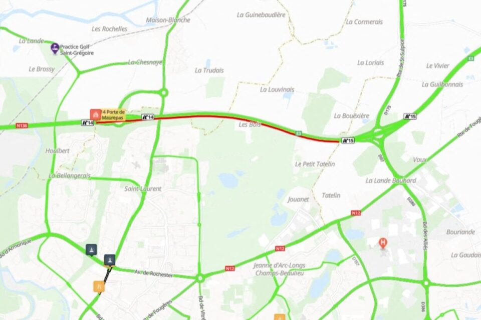 2,1 km de bouchons se sont formés.