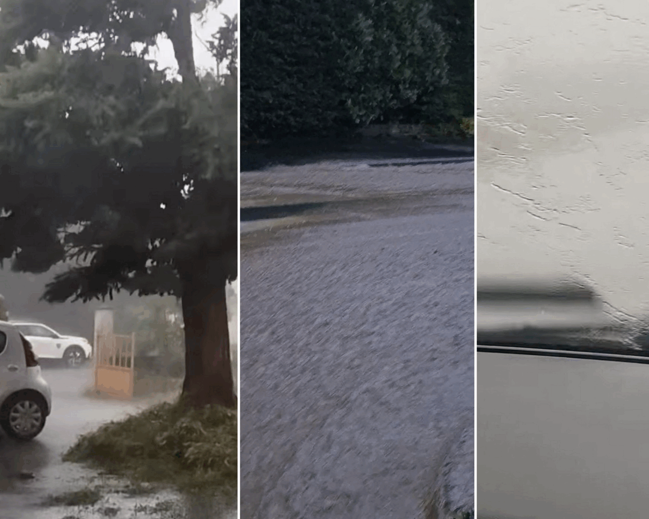 Un orage puissant avec vent et grêle secoue des communes du Rhône, les images du déluge