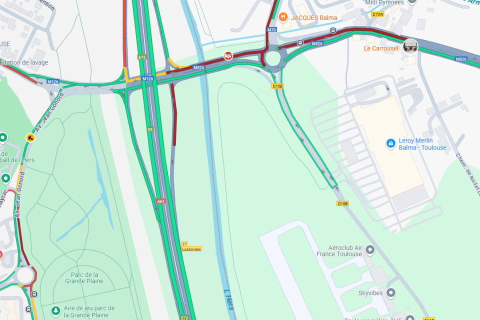 Le trafic est perturbé en heure de pointe, ici à 17h25 ce mardi 24 juin.