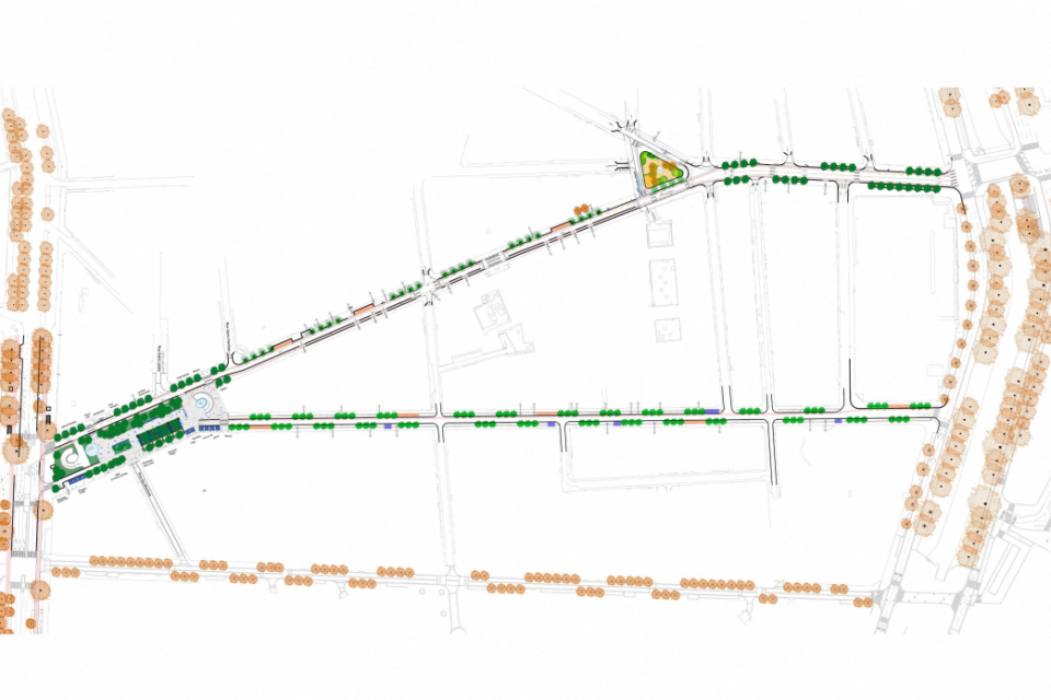 Les rues Matabiau et Raymond IV doivent être végétalisées dans le cadre du réaménagement de la place Jeanne d'Arc. Elles feront écho à l'améngement de la rue Bayard (en bas sur la plan, NDLR) réalisé en 2016. 